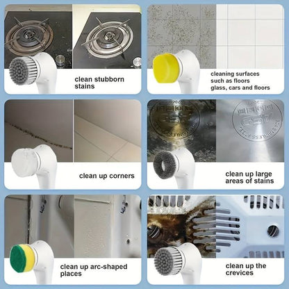 Cepillo eléctrico de limpieza con 5 cabezales reemplazables